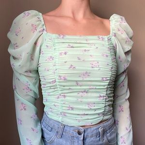 H&M floral ruffle top